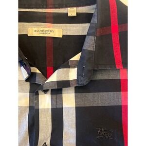 Burberry Black, Red, and White Checkered Shirt